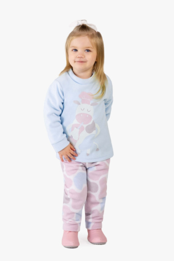 Pijama soft vaquinha colorida infantil - Brilha no escuro